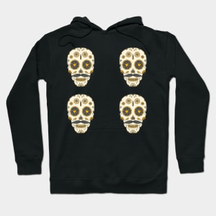 Beige Orange and yellow Day of the Dead Candy Skulls Hoodie